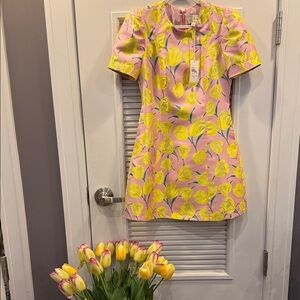 Pink & Yellow Floral Mini Dress
